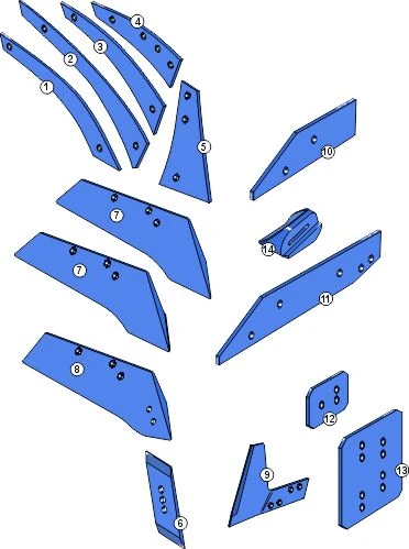 Explosionszeichnung Rabe Pflugkörper Typ BP-353 RS